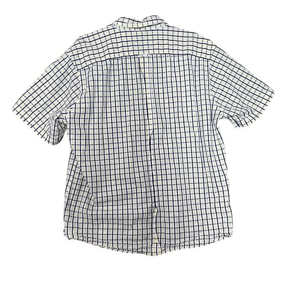 Jos A Bank 1905 Mens Tailored Fit Shirt XL Check Cotton Short Sleeve Blue Yellow - Picture 7 of 12